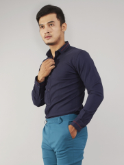 Áo Sơ Mi Xanh Đen ASM863