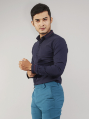 Áo Sơ Mi Xanh Đen ASM863