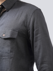 Áo Sơ Mi Linen ASM1269 Màu Đen