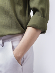 Áo Sơ Mi Linen ASM1268 Màu Rêu