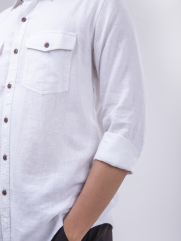 Áo Sơ Mi Linen ASM1269 Màu Trắng