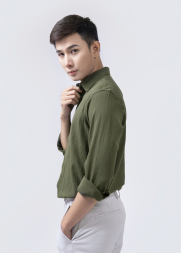 Áo Sơ Mi Linen ASM1268 Màu Rêu