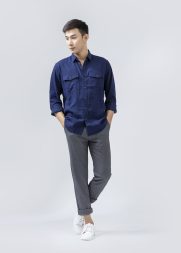 Áo Sơ Mi Linen ASM1269 Màu Xanh Đen