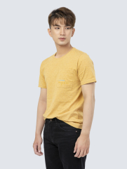 Áo Thun Regular Thêu Túi Ngực AT846 Màu Vàng