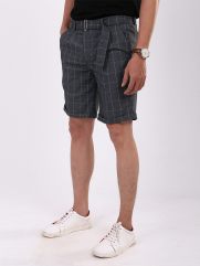 Quần Short Caro Dây Thắt Lưng Caro QS199 Màu Xám