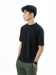 Áo Thun Trơn Căn Bản Form Regular AT017 Màu Đen