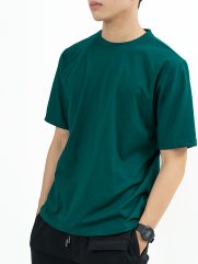 Áo Thun Trơn Căn Bản Form Regular AT017 Màu Rêu