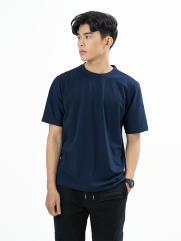 Áo Thun Trơn Căn Bản Form Regular AT017 Màu Xanh Đen