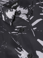 Áo Sơ Mi In Họa Tiết SM083 Màu Đen