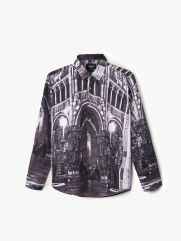 Áo Sơ Mi In Họa Tiết SM084 Màu Đen