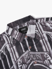 Áo Sơ Mi In Họa Tiết SM084 Màu Đen