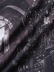 Áo Sơ Mi In Họa Tiết SM084 Màu Đen