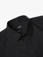 Áo Sơ Mi Trơn Vải Modal Ít Nhăn Form Slimfit SM079 Màu Đen