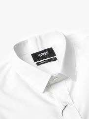 Áo Sơ Mi Trơn Vải Modal Ít Nhăn Form Slimfit SM079 Màu Trắng