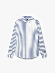 Áo Sơ Mi Sọc SM067 Màu Xanh Đen