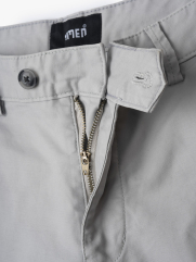 Quần Kaki Slimfit Túi QK011 Màu Xám Trắng