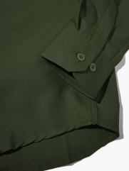 Áo Sơ Mi Trơn Tay Dài SM088 Màu Rêu