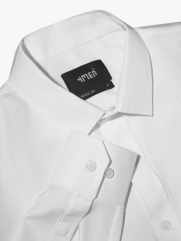 Áo Sơ Mi Trơn Tay Dài SM088 Màu Trắng Kem