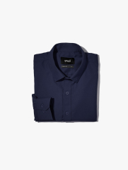 Áo Sơ Mi Trơn Tay Dài SM088 Màu Xanh Đen