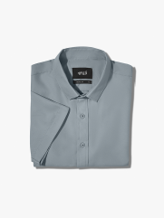 Áo Sơ Mi Tay Ngắn Trơn SM087 Màu Xám