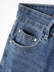 Quần Jeans Slimfit Ripped QJ055 Màu Xanh