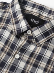 Áo Sơ Mi Regular Caro 2 Túi SM103 Màu Xanh