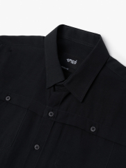 Áo Sơ Mi Regular Gập Viền SM119 Màu Đen