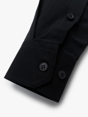 Áo Sơ Mi Regular Gập Viền SM119 Màu Đen