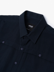 Áo Sơ Mi Regular Gập Viền SM119 Màu Xanh Đen