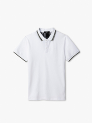 Áo Polo Slimfit Phối Caro PO095 Màu Trắng