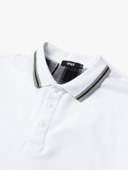 Áo Polo Slimfit Phối Caro PO095 Màu Trắng