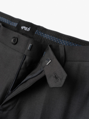 Quần Tây Trơn Vải Rayon Ít Nhăn Thêu 4MEN Premium Form Slimfit QT031 Màu Xám Đậm