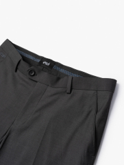 Quần Tây Trơn Vải Rayon Ít Nhăn Thêu 4MEN Premium Form Slimfit QT031 Màu Xám Đậm