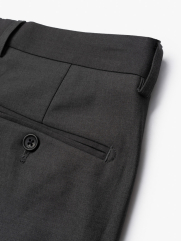 Quần Tây Trơn Vải Rayon Ít Nhăn Thêu 4MEN Premium Form Slimfit QT031 Màu Xám Đậm