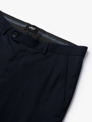 Quần Tây Trơn Vải Rayon Ít Nhăn Thêu 4MEN Premium Form Slimfit QT031 Màu Xanh Đen