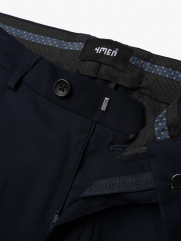 Quần Tây Trơn Vải Rayon Ít Nhăn Thêu 4MEN Premium Form Slimfit QT031 Màu Xanh Đen