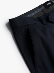 Quần Tây Trơn Vải Rayon Ít Nhăn Thêu 4MEN Premium Form Slimfit QT031 Màu Xanh Đen