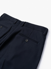 Quần Tây Trơn Vải Rayon Ít Nhăn Thêu 4MEN Premium Form Slimfit QT031 Màu Xanh Đen