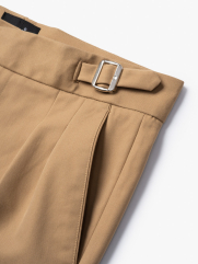 Quần Tây Sidetab Regular Xếp Ly QT049 Màu Be