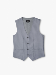 Áo Gile Trơn 4 Nút Form Slimfit AG036 Màu Xám Trắng