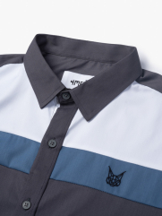 Áo Sơ Mi Regular Phối Màu SM129 Màu Xám Đậm