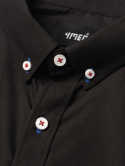 Áo Sơ Mi Slimfit Khuy Nổi SM130 Màu Đen