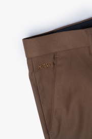 Quần Tây Trơn Vải Rayon Ít Nhăn Thêu 4MEN Premium Form Slimfit QT031 Màu Nâu