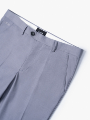 Quần Tây Trơn Vải Rayon Ít Nhăn Thêu 4MEN Premium Form Slimfit QT031 Màu Xám Trắng