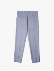 Quần Tây Trơn Vải Rayon Ít Nhăn Thêu 4MEN Premium Form Slimfit QT031 Màu Xám Trắng