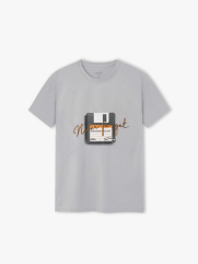 Áo Thun Regular In Thêu AT088 Màu Xám