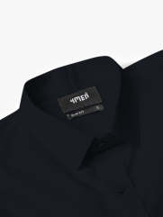 Áo Sơ Mi Trơn Vải Modal Ít Nhăn Form Slimfit SM079 Màu Xanh Đen