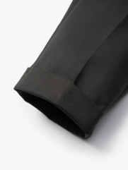 Quần Tây Xếp Li Thêu Form Slimfit Crop QT055 Màu Rêu