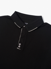 Áo Polo Tổ Ong Trụ Hai Màu Form Regular PO110 Màu Đen