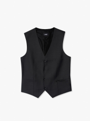 Áo Gile Trơn 4 Nút Form Slimfit AG036 Màu Đen